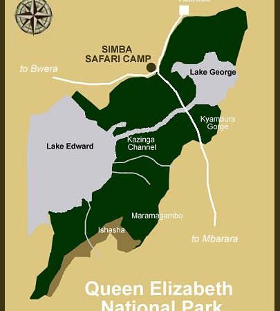 Map of Queen Elizabeth National Park